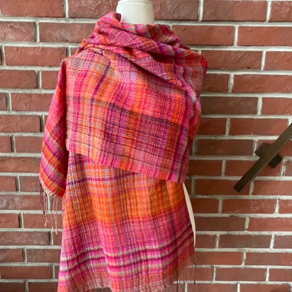 Wool Modal Oversized Multicolor Plaid Shawl70… - Picture 3 of 13